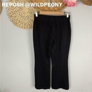 Ann Mashburn Faye Pants: Small Black Ponte Knit Kick Flare Cropped Trousers